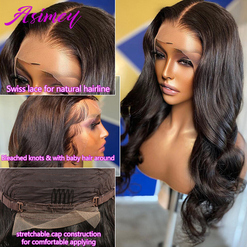 13x6 HD przezroczyste koronkowe peruki z przodu ludzkie włosy ciało koronkowa fala przednia peruka wstępnie oskubane z Naturl Baby Hair dla kobiet.