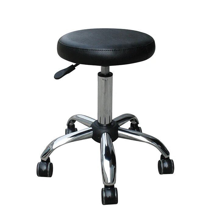 Low stool for white pedicure without back-up with pneumatic pump