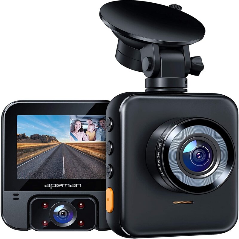 APEMAN 2K Dual Dash Cam C880, Front and 1080P Inside Car Driving Recorder, Sony IR Night Vision for Taxi Driver, 170° Wide Angle