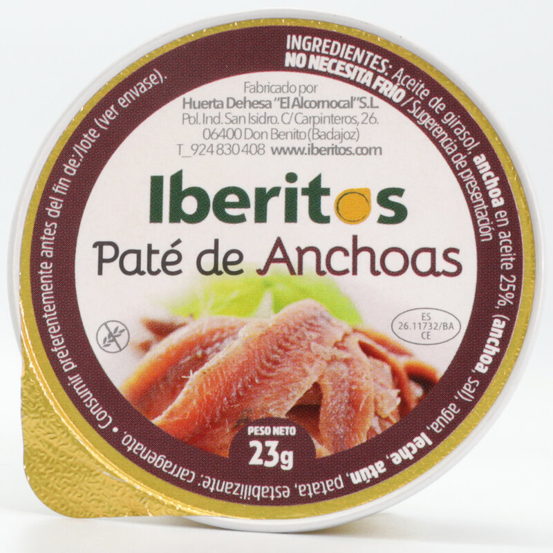 IBERITOS - Pack de Pate de Anchoas con 4 unidades de 25g - PATE ANCHOA