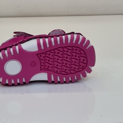 Pappikids modelo (042h) meninas primeiro passo sapatos de couro ortopédico