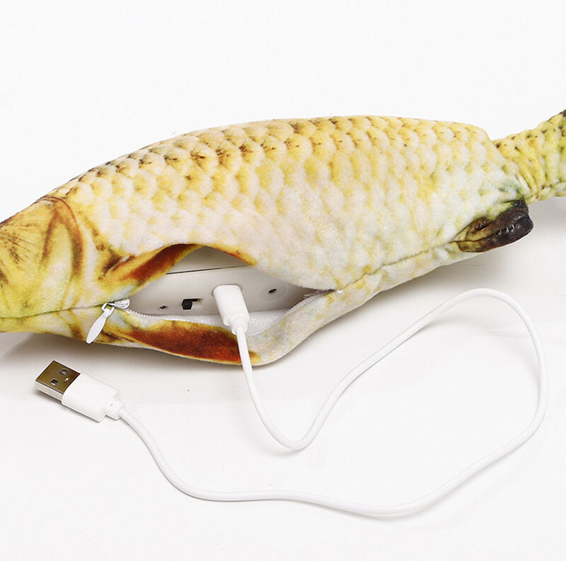 30CM 전자 애완 동물 고양이 장난감 전기 USB 충전 시뮬레이션 물고기 장난감 개 고양이 씹는 재생 물기 용품 Dropshiping