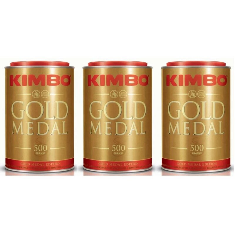 Kimbo kit moído café- (3 latas 500g) edição medalha de ouro