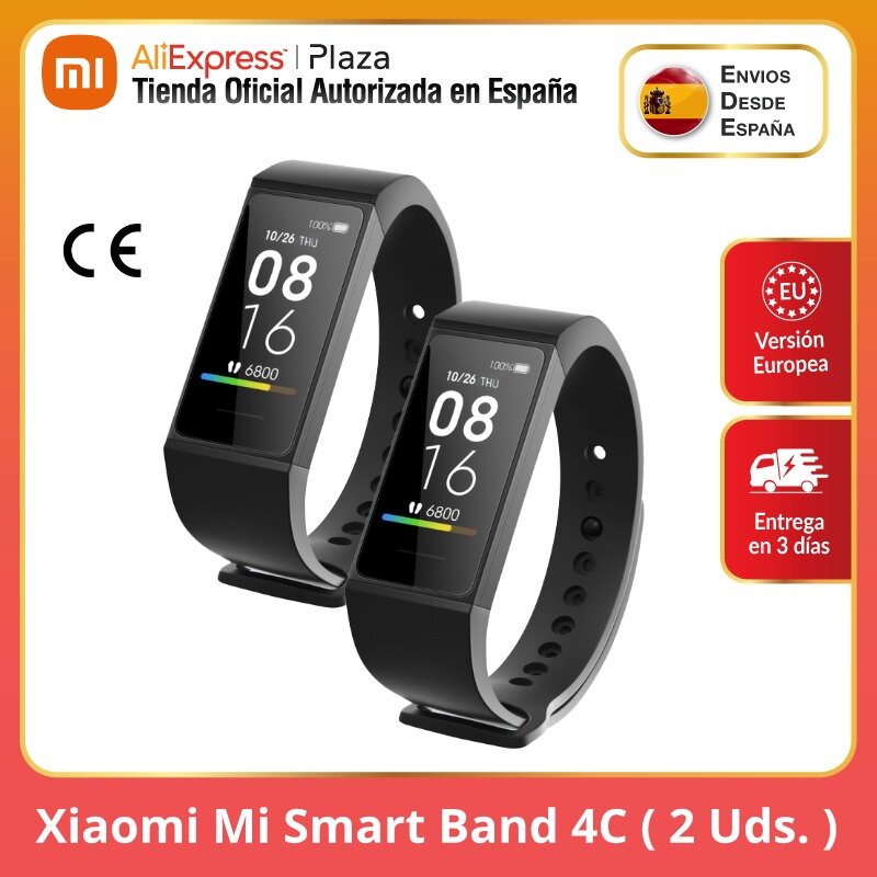 Xiaomi – bracelet connecté Band 4C, version globale, moniteur d'activité physique, écran tactile couleur, Bluetooth 5.0, chargeur USB