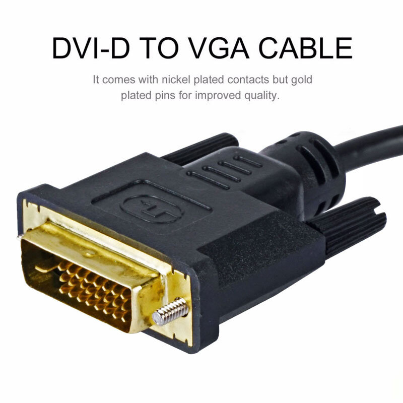BSLIUFANG HD 1080P DVI-D to VGA Adapter 24+1 25Pin Male to 15Pin Female Cable Converter for PC Computer HDTV Monitor Display