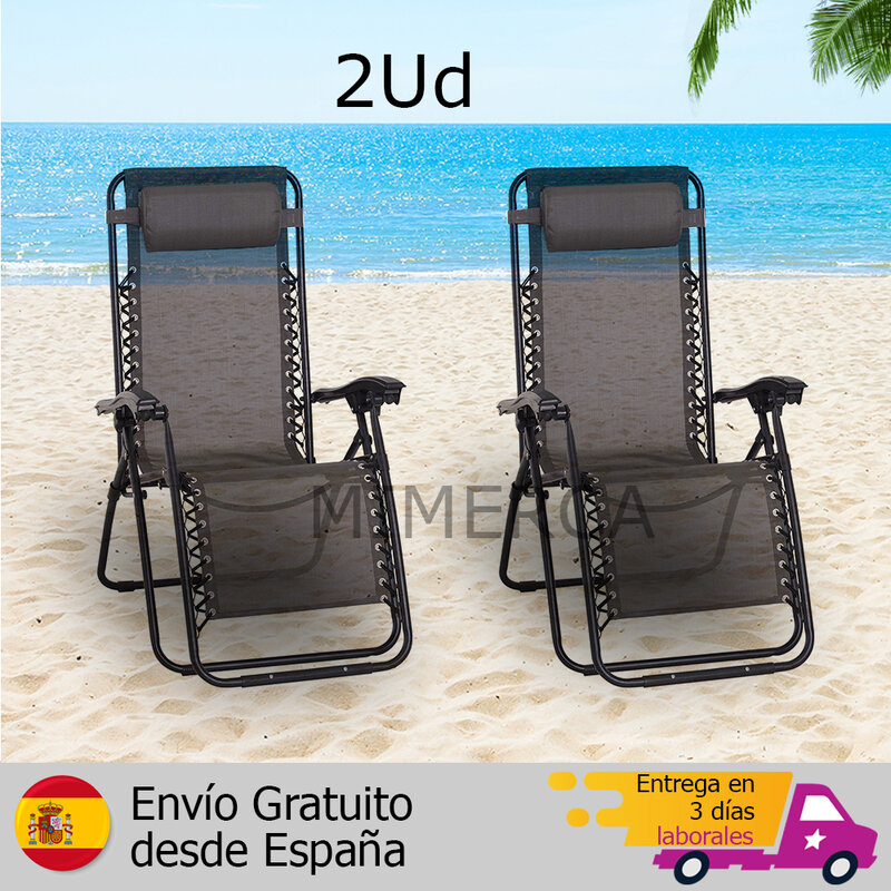 Pliant chaises longues De Jardin 1 et/2 et zéro gravité chaises d'extérieur, SILLON PELLO 1 unité, chaise longue, sillon