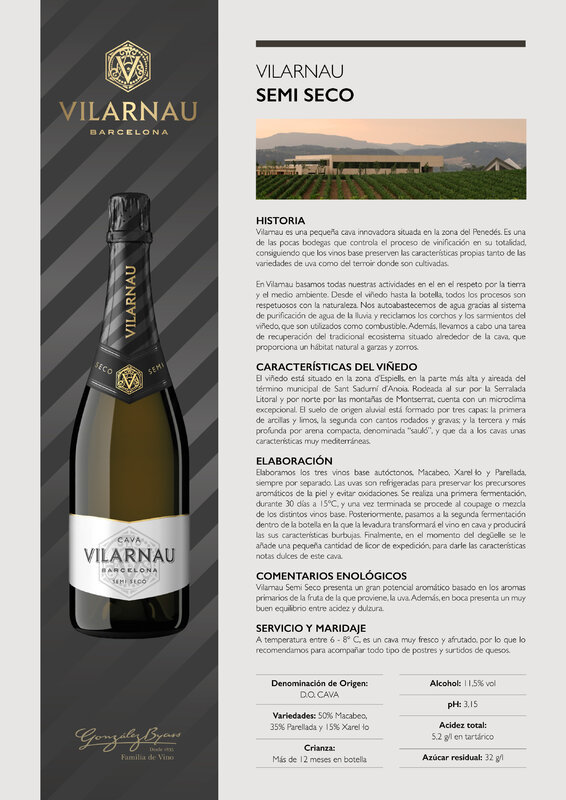 Cava - Vilarnau Demi dry-box of 6 750 ml bottles-sparkling-champagne-graduation: 11,5%-Gonzalez Byass