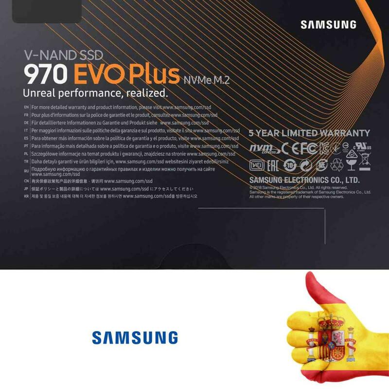 SSD SAMSUNG 970 EVO PLUS 500GB (MZ-V7S500BW) NVME -SSD, 500 GB, M.2, NVMe, tamaño 2.5 ", Interfaz SATA 6 GB/s