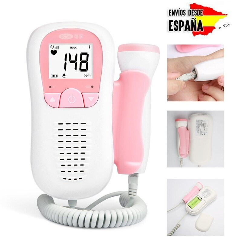 Fetal Doppler, Fetal Detector, hear the baby's heartbeat, dopler heartbeat bebe LCD Display/Display AngelSounds Mobiclinic