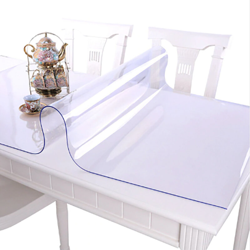 Table cloth silicone, flexible glass, table cloth soft glass PVC table cloth, transparent table cloth, waterproof, PVC oilcloth on table. Transparent kitchen tablecloth. Soft glass tablecloth. Covering for the table