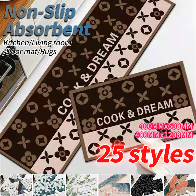 Kitchen Mat Balcony Porch Area Rug Non Slip Washable Absorbent Luxurious Doormat Nordic Style Easy To Clean Printing Rugs