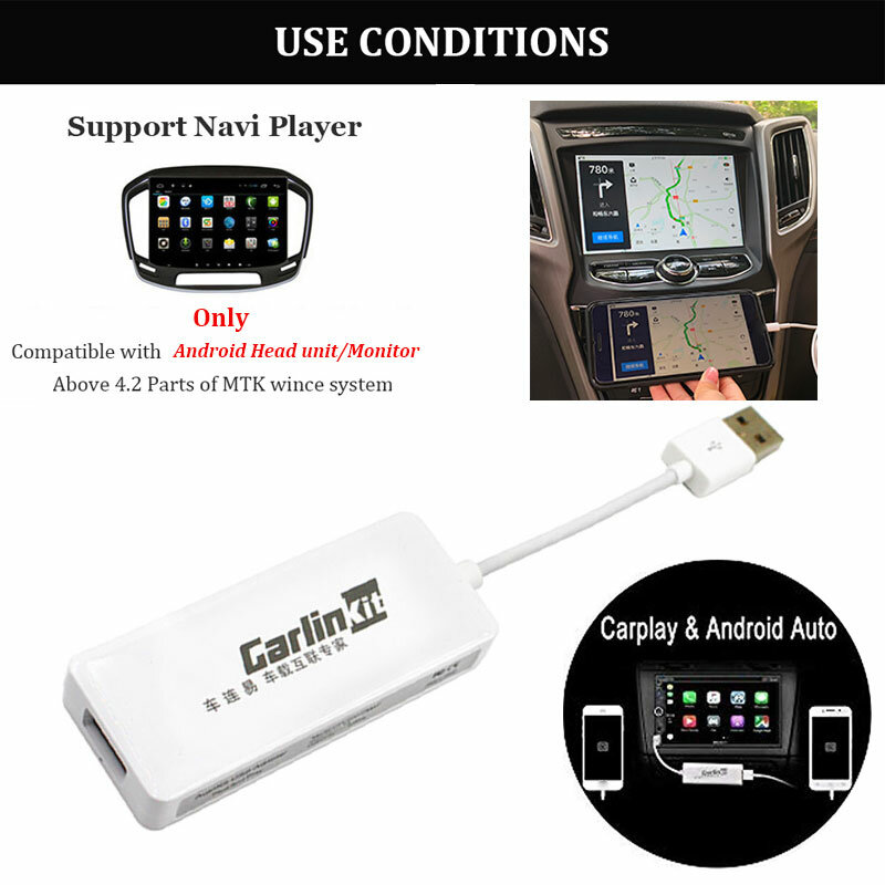 Adaptador USB para pantalla de coche, dispositivo universal para conectar teléfono android, con navegación y CarPlay