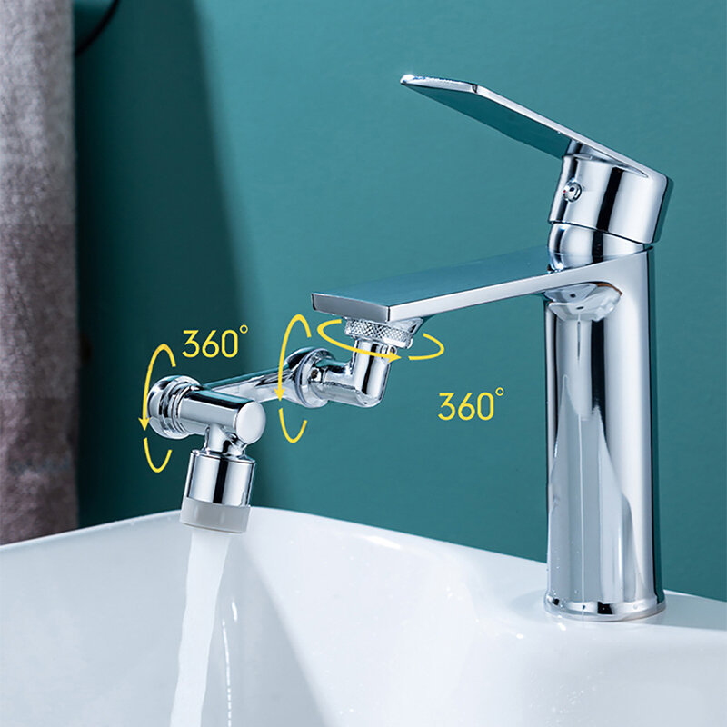 Hibbent 1080 Universal Kitchen Faucet Anti-splash Aerator Bathroom Tap Rotatable Faucets Bubbler Tap Nozzle Extender Adapter