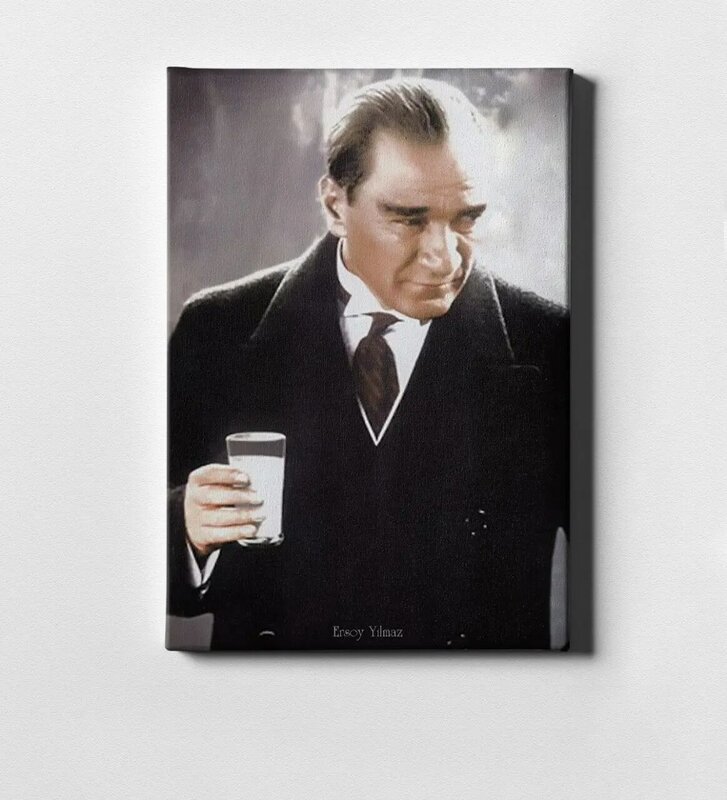 شخصية طباعة قماش أتاتورك (50 × 70 سم) 10 جودة موثوقة ديكور المنزل مكتب مكان عمل تصميم خاص حب الوطن