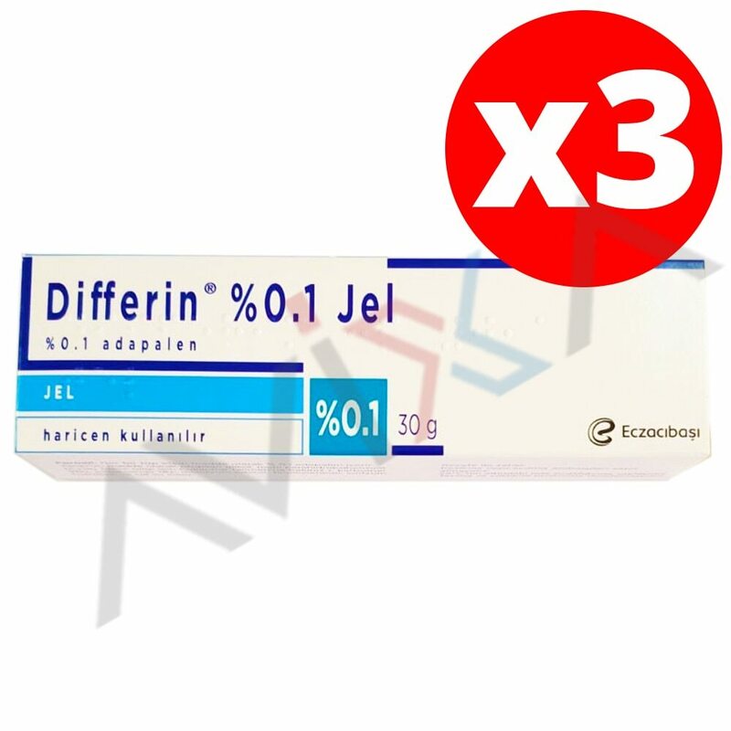 Tratamento da acne do gel 0.1% de differin adapalene, 30g / 1oz, retinoid da força (pacote 3)