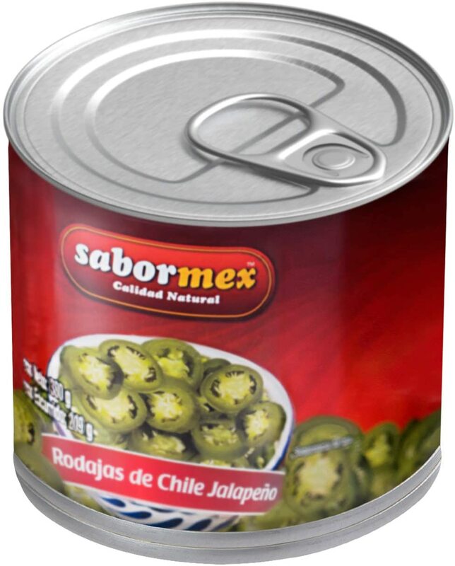 SABORMEX Chile Jalapeño Rodajas 215 gr Producto Natural Sin Conservantes ni Colorantes Vegano