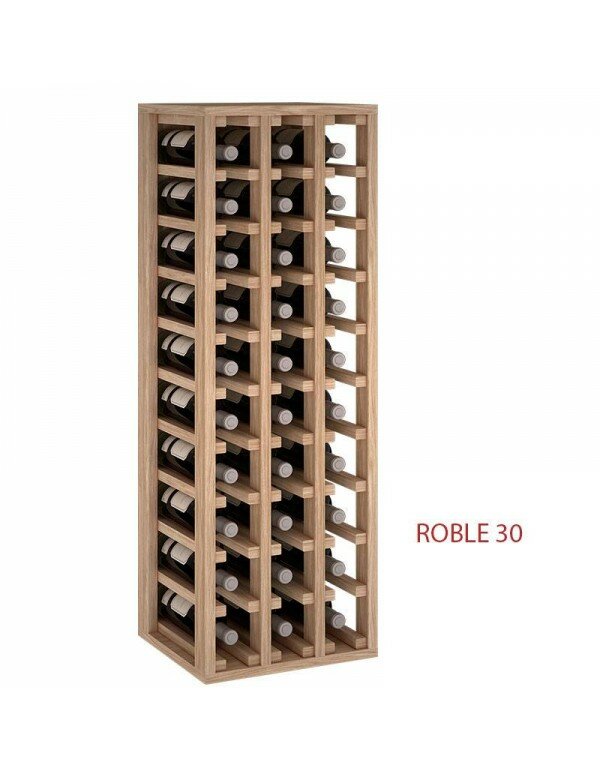 Modulo Botellero en madera de Pino o Roble para 30 botellas. Fabricado en España mide : 105/35/32 cm fondo