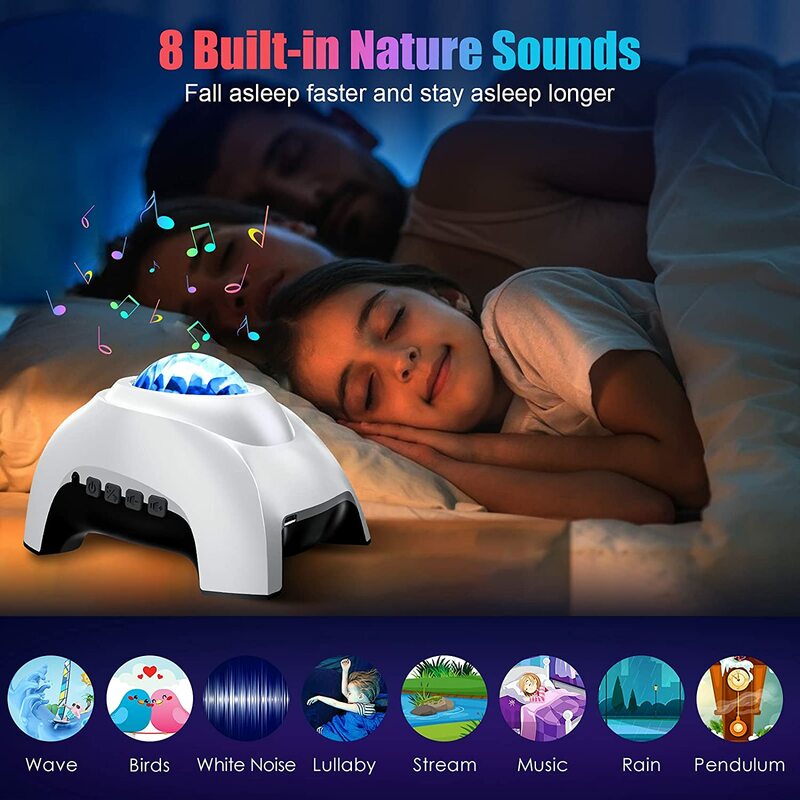 Aurora Star Starry Galaxy Projector Light Night Lamp White Noise Laser Galaxy Bluetooth Music Speaker for Kids Room Home Party