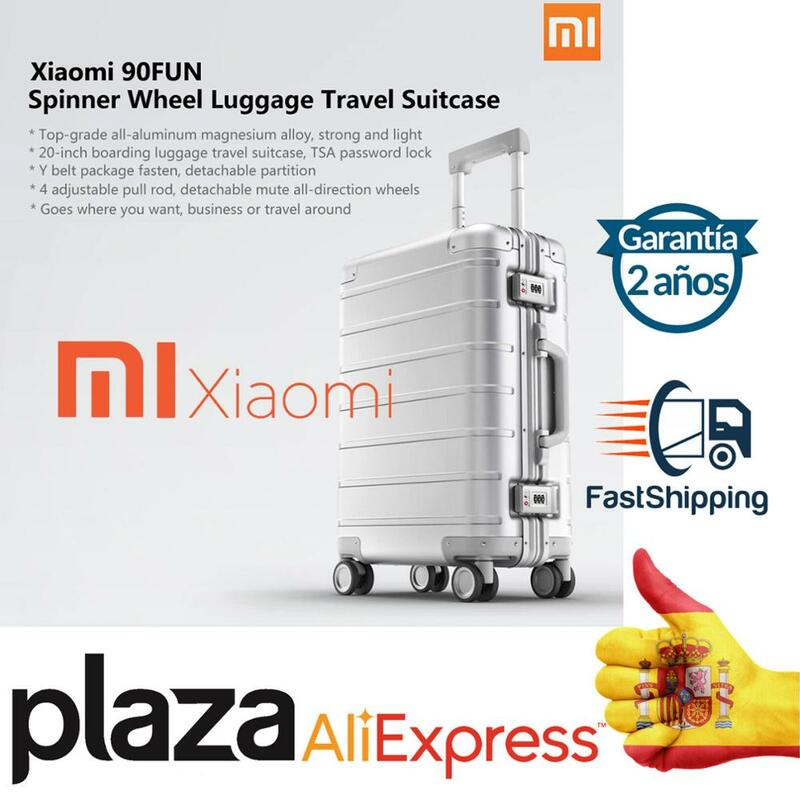 Xiaomi 90FUN Spinner rueda equipaje maleta de viaje 20 "Carry-on con correa Y Pull-rod de calidad superior todo-aluminio cuerpo