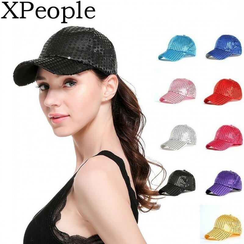 Летняя бейсбольная кепка XPeople, блестящая сетчатая шляпа «конский хвост», Кепка в стиле хип-хоп с регулируемым размером, различные стили и цв...