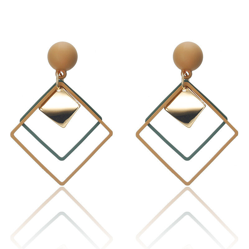 Koreański kreatywne kolczyki dla kobiet 2020 moda vintage czarny arcylic geometryczny złoty frędzel kolczyki kobiece kolczyki biżuteria
