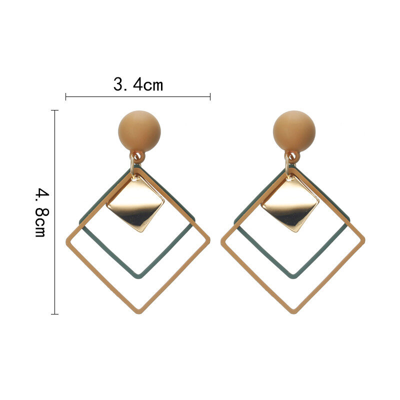 Anting Pernyataan Korea untuk Wanita 2020 Mode Antik Hitam Akrilik Geometris Emas Rumbai Anting Perempuan Anting Perhiasan