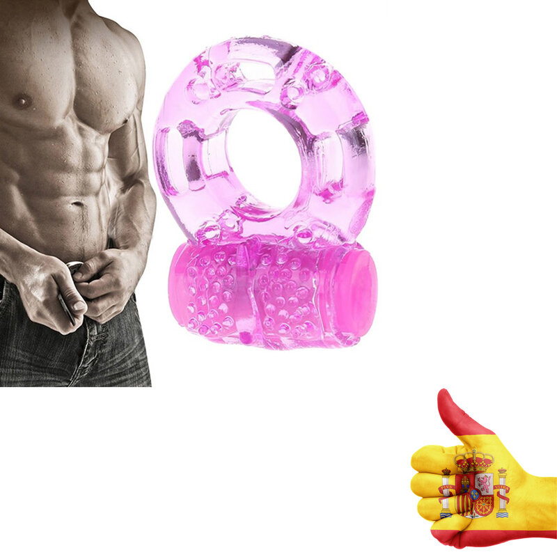Brinquedos masculinos do sexo do atraso da ejaculação do extensor do pênis do anel do vibrador para o transporte dos adultos de espanha