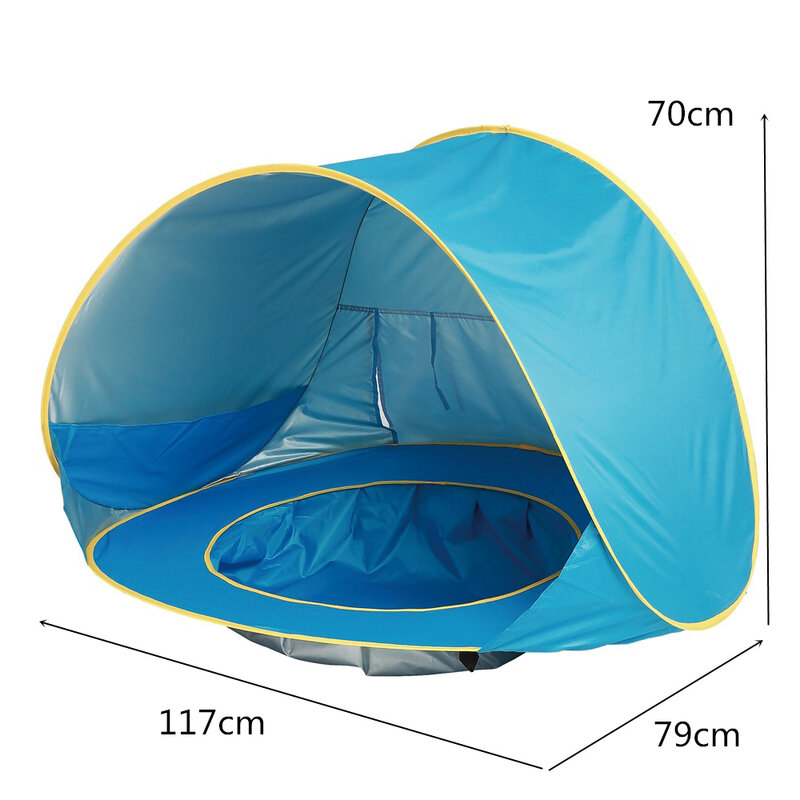 Tente de plage d'été, protection contre les UV, avec piscine, auvent Pop-Up, tente pour enfants, petite maison