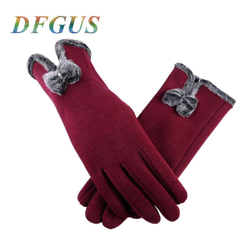2019 nowe modne zimowe rękawiczki damskie opaska dziecięca rękawiczki damskie dziewczęce guantes Touch Screen rękawiczki wełniane rękawiczki na ciepłe rękawiczki damskie