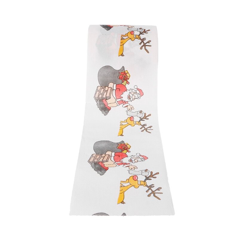 Rolo de papel higiênico de natal com 2 camadas, decoração para sala de estar, formato de veado