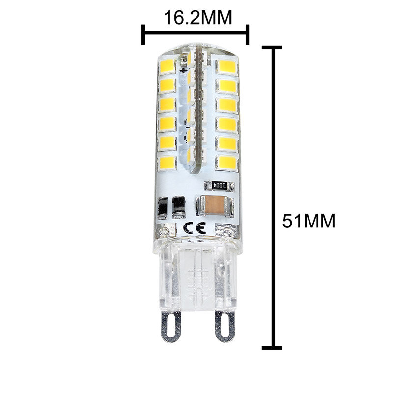 1 bombilla LED SMD 2835 G9 4W 48 LED Luz de maíz 220V 360 grados, reemplazo de lámpara halógena 48LED AC 200-240V