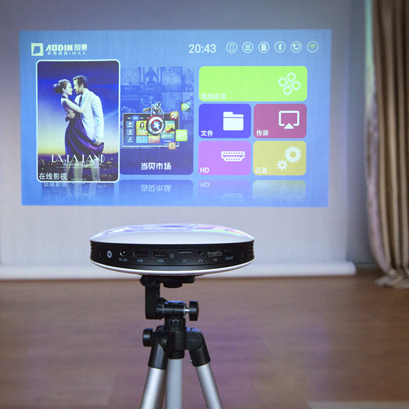 ByJoTeCH M18 projektor 2g 32g 3D gläser Stativ 3D Android WIFI Proyector 4 karat Beamer AirPlay Miracast Eingebaute batterie Vs dlp800w