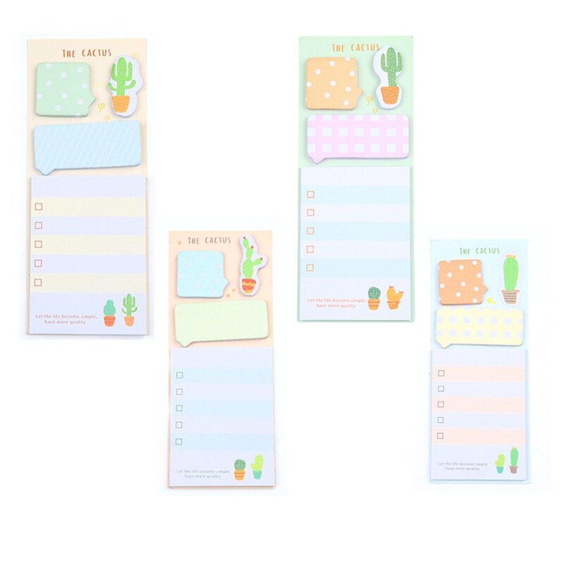 2pc/lot Cute Cactus Kawaii Paper Memo Pad Multi-function Sticky Notes Cute Office Supplies Bookmark Paper Scrapbooking Stickers