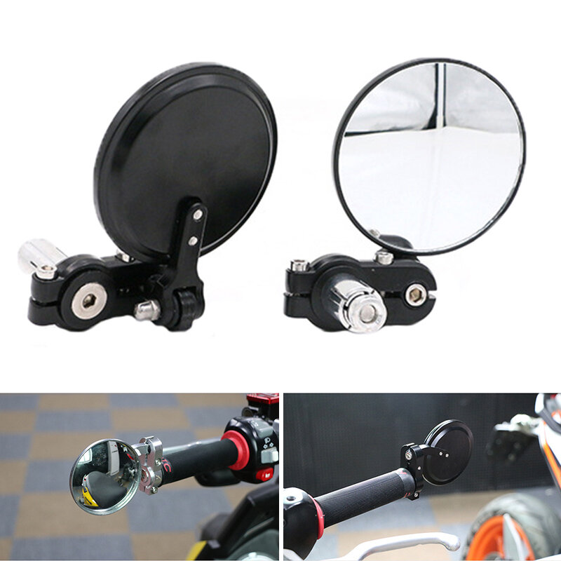 Retrovisor universal convexo para bicicletas, espelho convexo para guidão ajustável, retrovisor traseiro para mtb e estrada, rotação de ampla gama