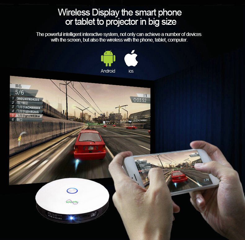 ByJoTeCH-جهاز عرض ثلاثي الأبعاد مع بطارية مدمجة ، حامل ثلاثي الأبعاد مع Android ، WIFI ، 2G 32G ، 4K ، AirPlay ، Miracast ، Vs dlp800w