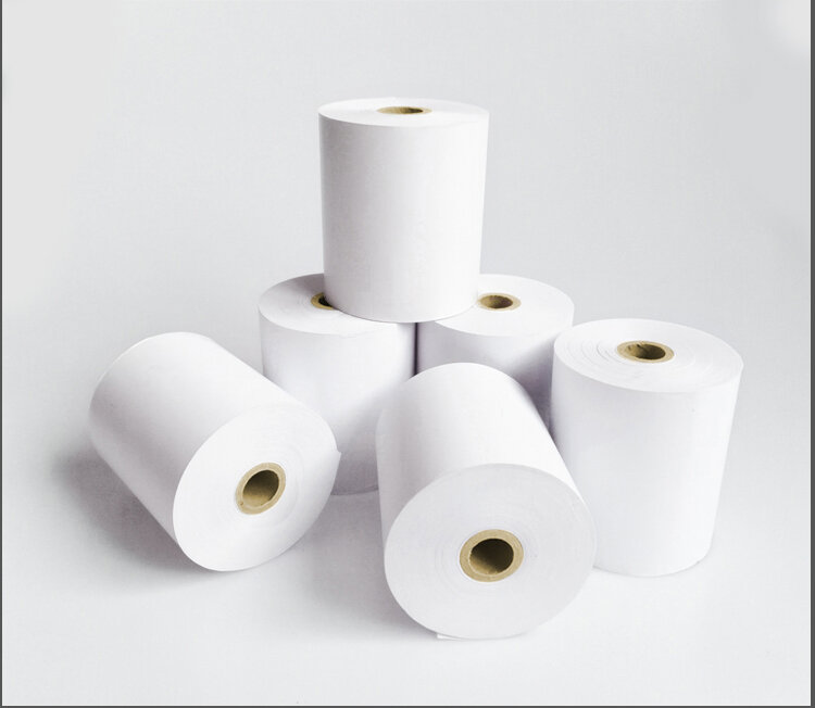2 rolls/lot 80*80 EFTPOS machine actual diameter 73mm 80x73mm single layer thermal paper roll for cash register paper pure wood