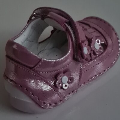 Pappikids modelo (015) meninas primeiro passo sapatos de couro ortopédico