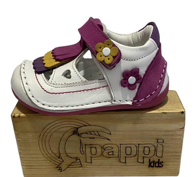 Papikids-zapatos ortopédicos de cuero para niñas, calzado de primeros pasos, modelo 014