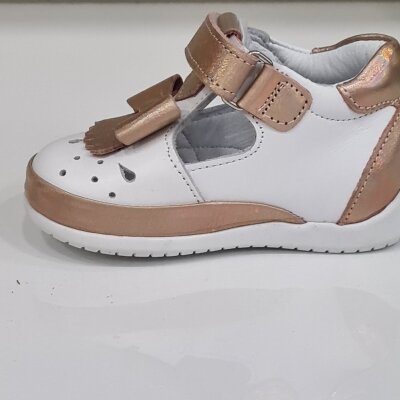 Pappikids modelo (019) meninas primeiro passo sapatos de couro ortopédico