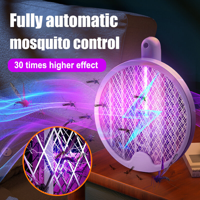 Intelligent Electric Mosquito Killer Cordless Electric Fly Mosquito Swatter Bug Zapper Insects Killer Battery Power Bug Zappers