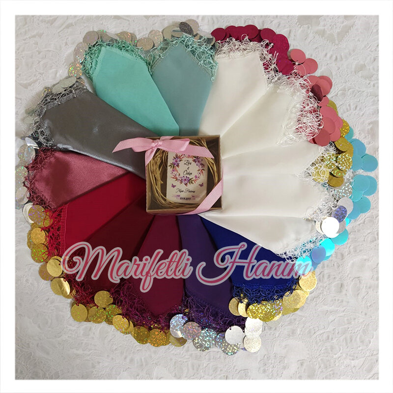 Paquete de 10 piezas de colores mezclados Gelin Halay Mendili para novia y damas de honor Henna y bufanda de baile de boda accesorios de Tanztücher