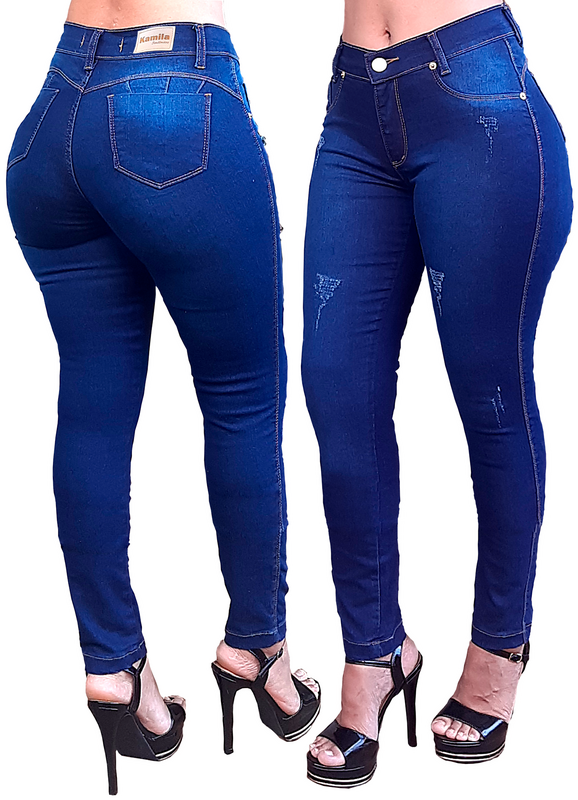 Calça Jeans with Lycra (spandex) high waist wholesale resale