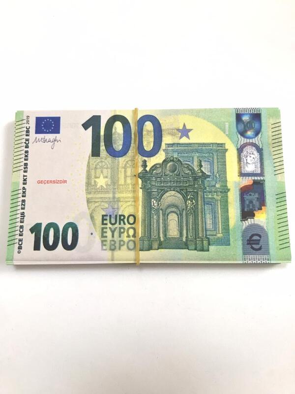 Toy euro for money and banking games. 5/10/20/50/100/200/500 euro variants. 100 toy euros. wedding and prank use euro