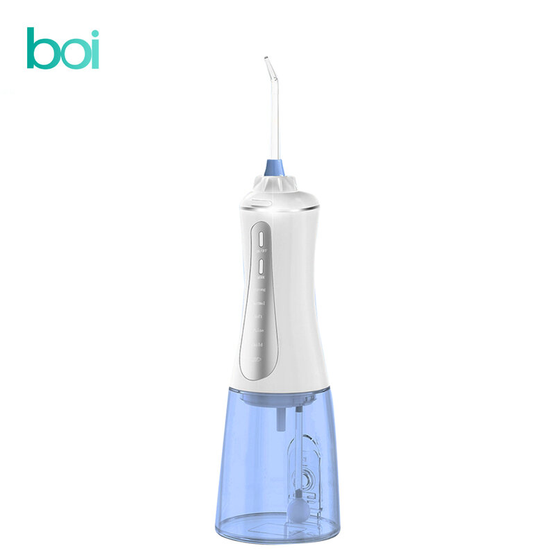 [Boi] 5 Mode 350ml Tank USB Rechargeable Water Pulse Flosser Dental Electric Oral Irrigator Jet For False Teeth Perfact Smile