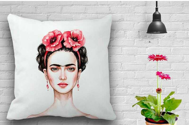 Custodia per cuscino per divano decorativo con motivo a ritratto di jasmine lo Frida, fodera per cuscino per auto, decorazioni per la casa, fodera per cuscino, lino in cotone