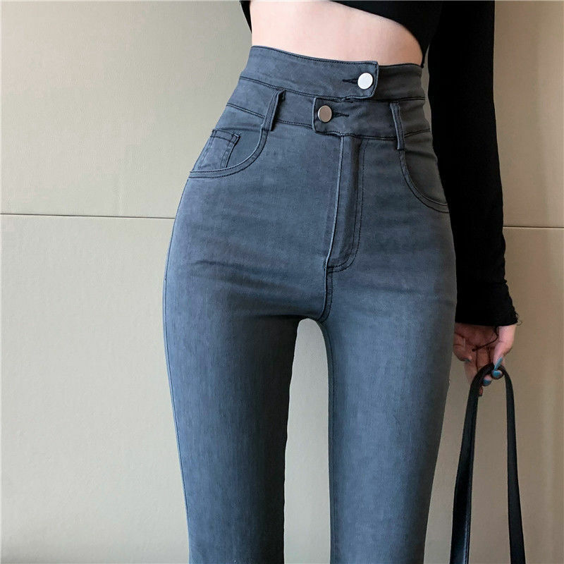 Jeans femininos de moda, calças apertadas femininas de denim 2021