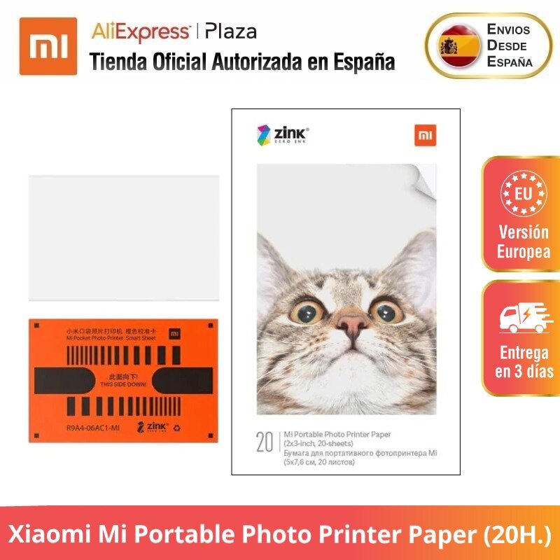 Xiaomi miポータブルフォトプリンタ紙インクレス印刷、20写真からオリジナル2X3インチグローバルバージョン