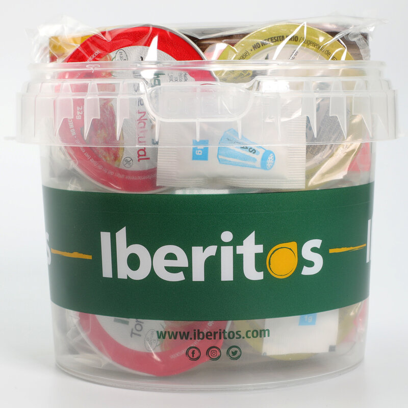 IBERITOS-กล่องเงินสดชุด 5 ก้อน 6 แพ็ค Duo Toasts-น้ำมัน,มะเขือเทศและเกลือ