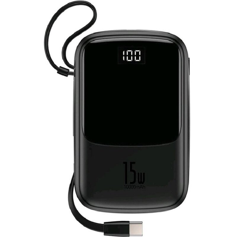 2022. Externe Batterij 10000 Mah Kabel TYPE-C 15W 3A Zwart