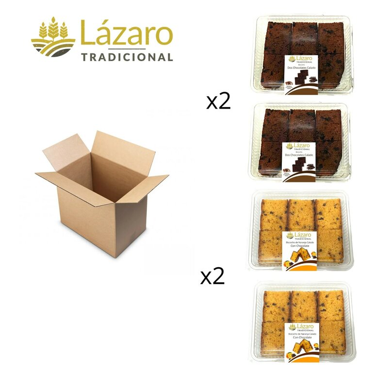 Assortimento di biscotti Lazarus, 2 Blister per biscotti 2 cioccolatini 400g e "Blister arancione cioccolato 400g.